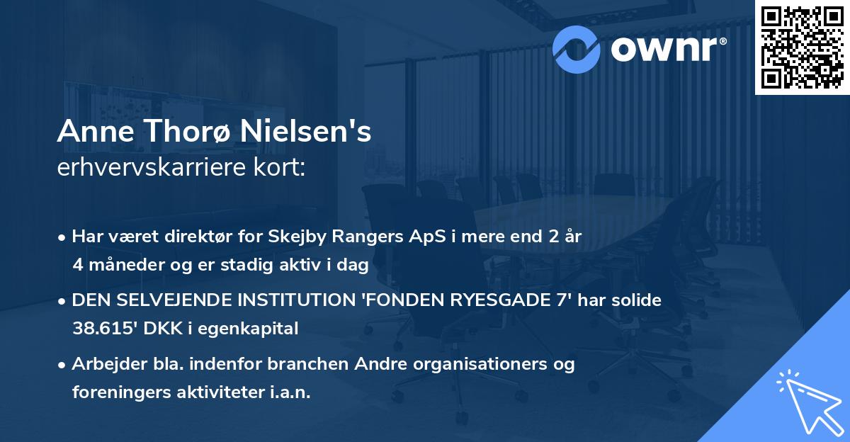 Anne Thorø Nielsen's erhvervskarriere kort