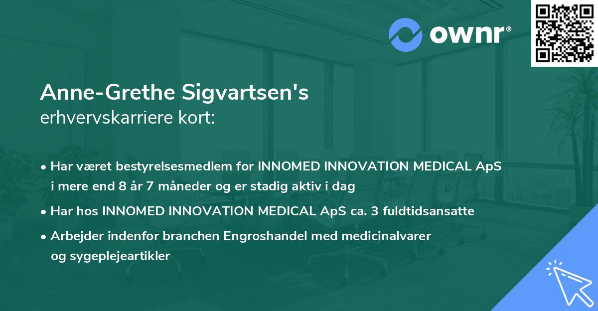 Anne-Grethe Sigvartsen's erhvervskarriere kort