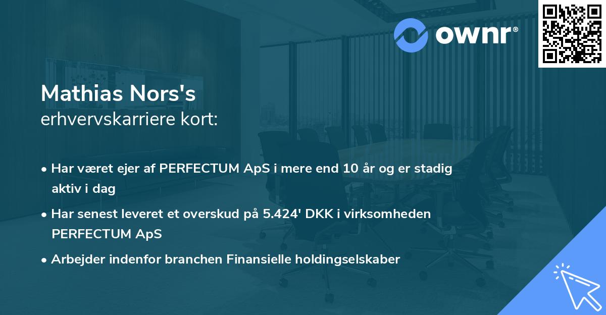 Mathias Nors's erhvervskarriere kort