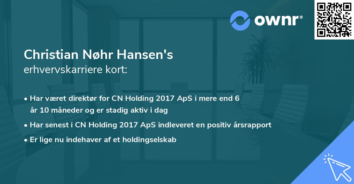 Christian Nøhr Hansen's erhvervskarriere kort