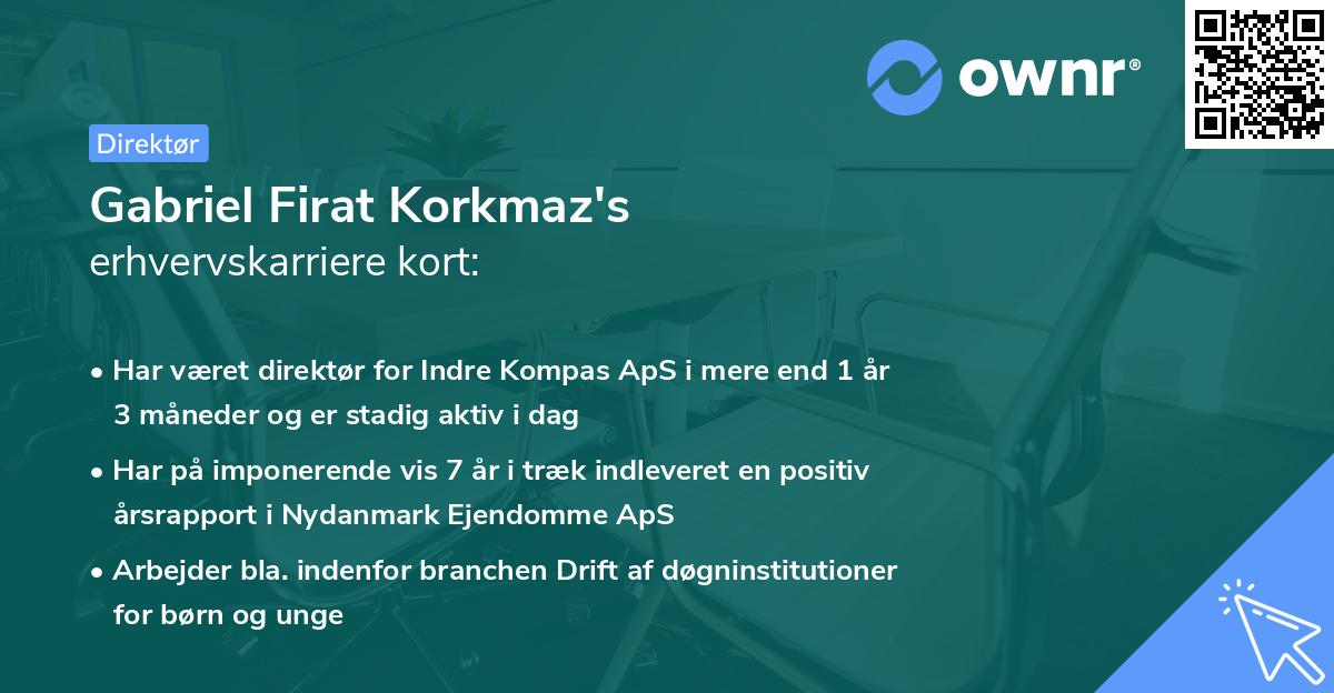 Gabriel Firat Korkmaz's erhvervskarriere kort