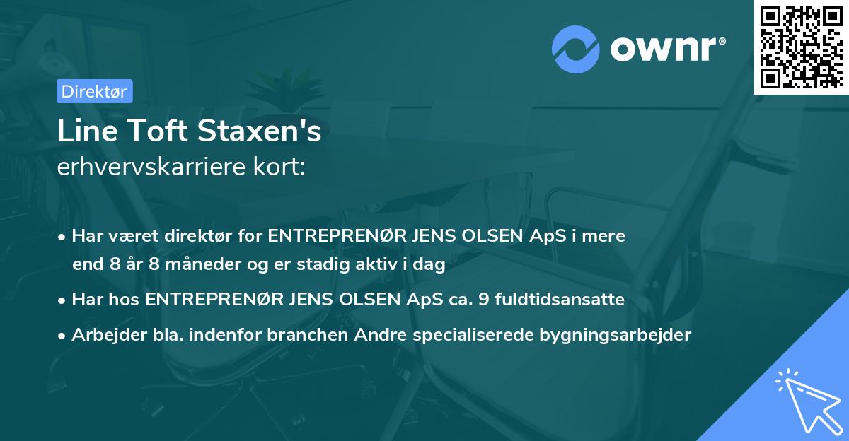 Line Toft Staxen's erhvervskarriere kort