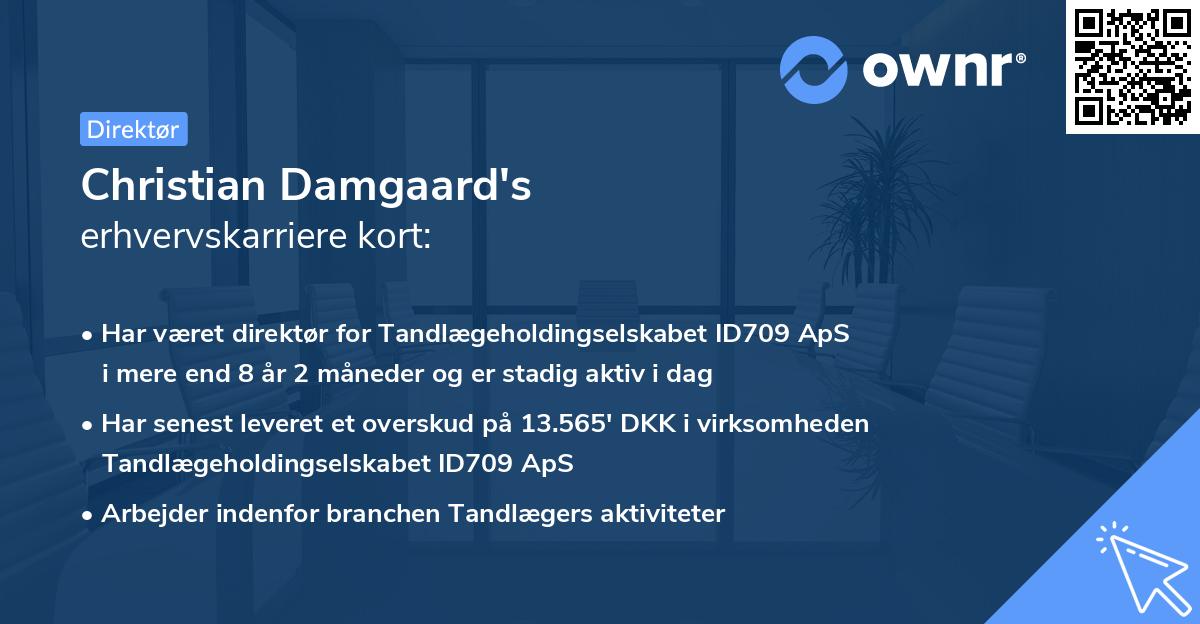 Christian Damgaard's erhvervskarriere kort