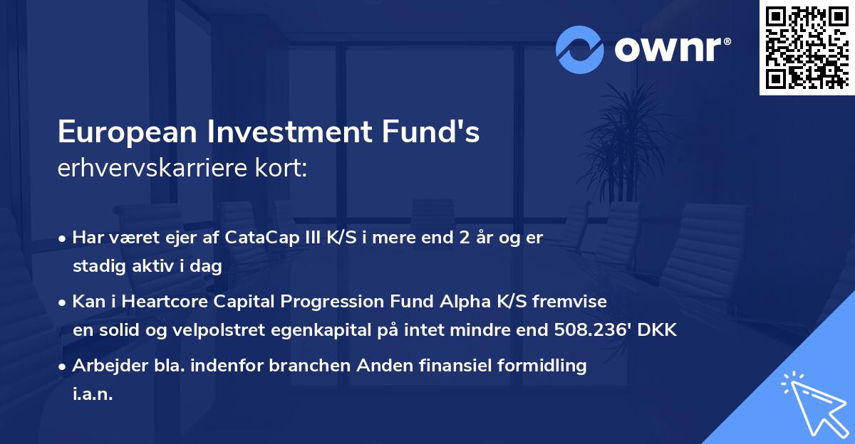 European Investment Fund's erhvervskarriere kort