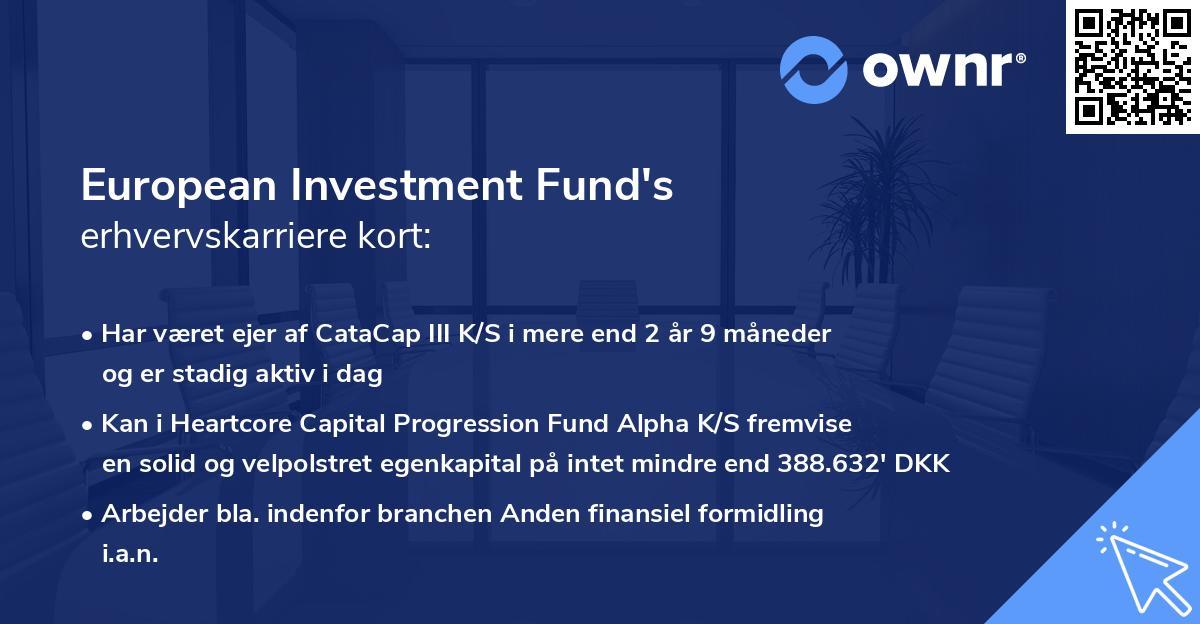 European Investment Fund's erhvervskarriere kort