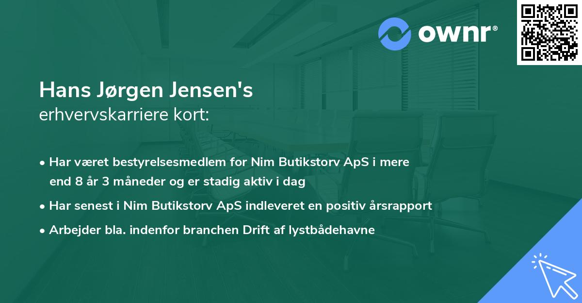 Hans Jørgen Jensen's erhvervskarriere kort