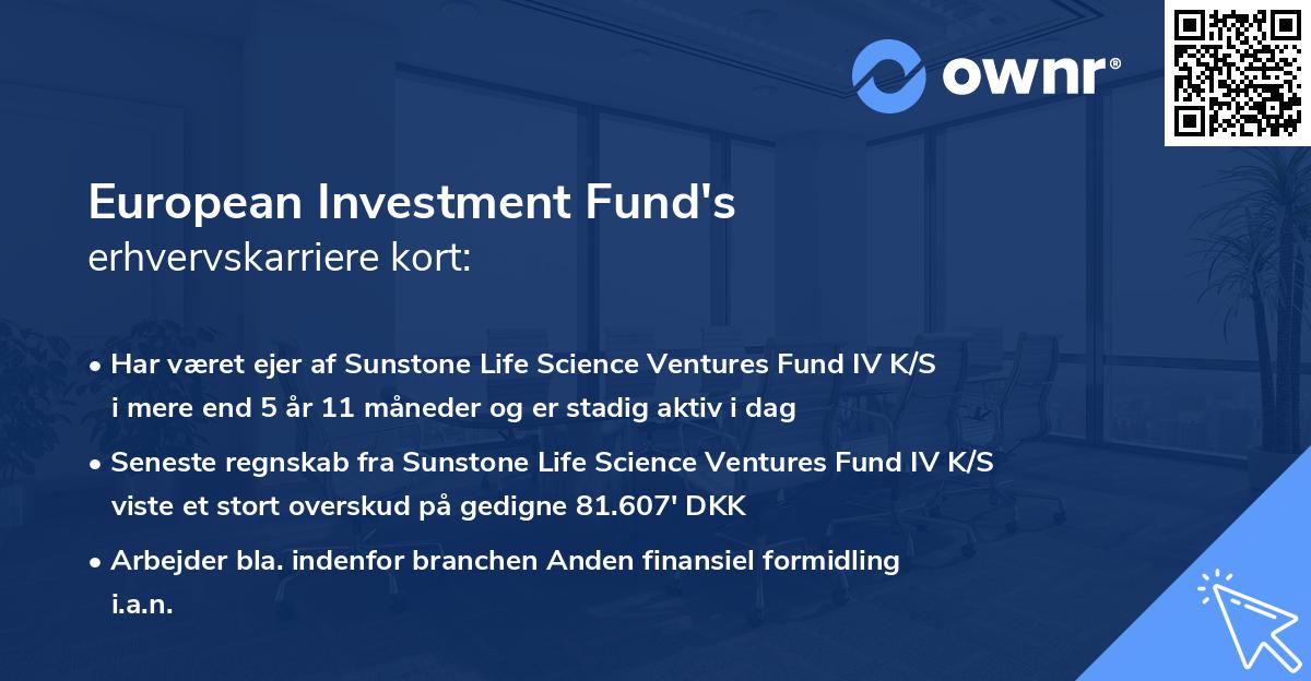 European Investment Fund's erhvervskarriere kort