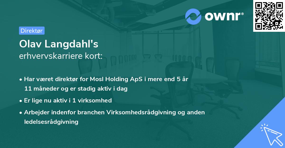 Olav Langdahl's erhvervskarriere kort