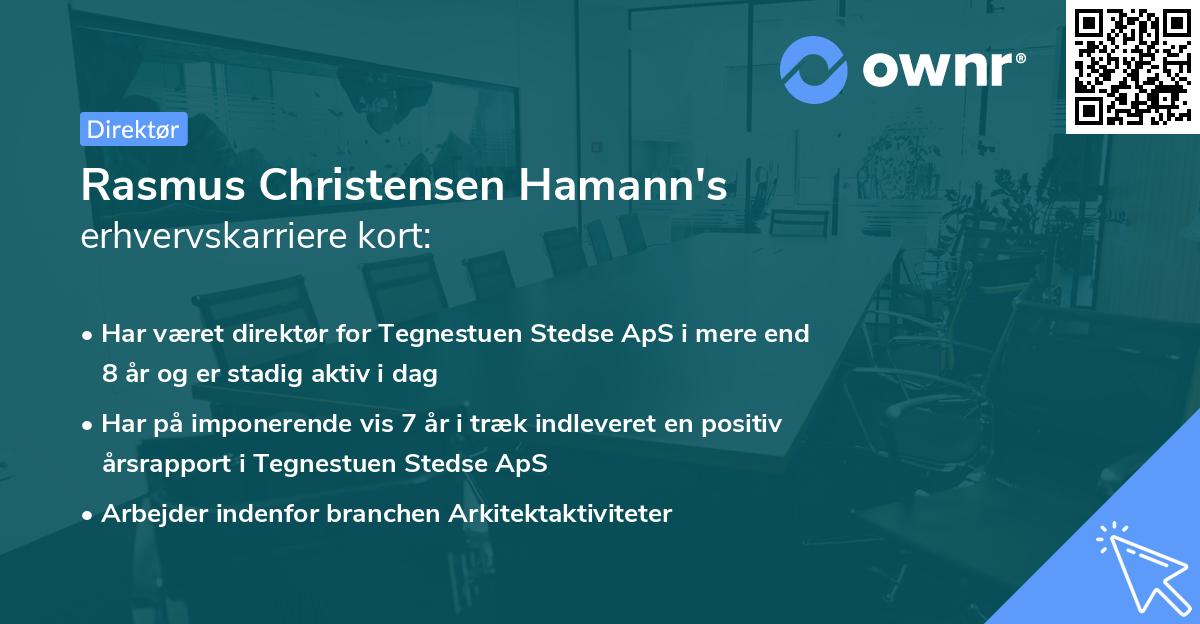 Rasmus Christensen Hamann's erhvervskarriere kort