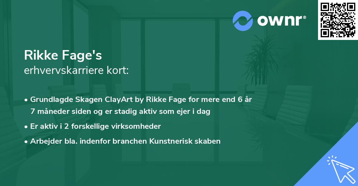 Rikke Fage's erhvervskarriere kort