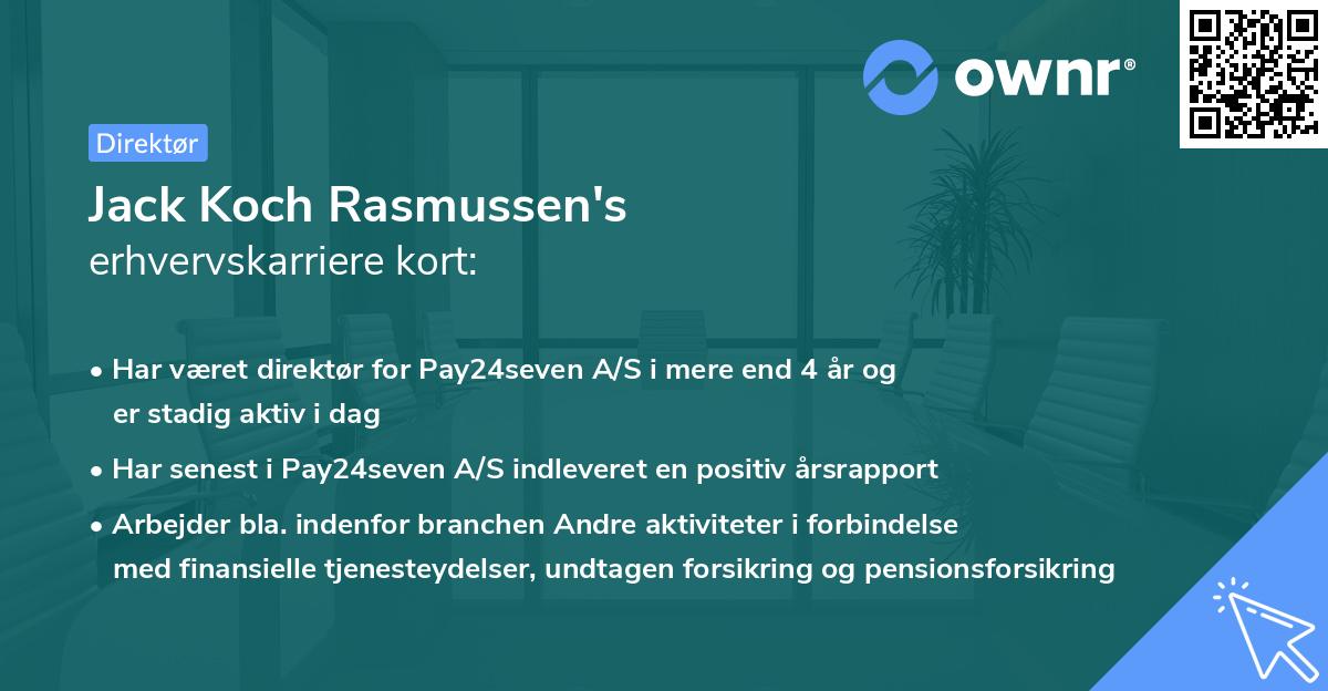 Jack Koch Rasmussen's erhvervskarriere kort