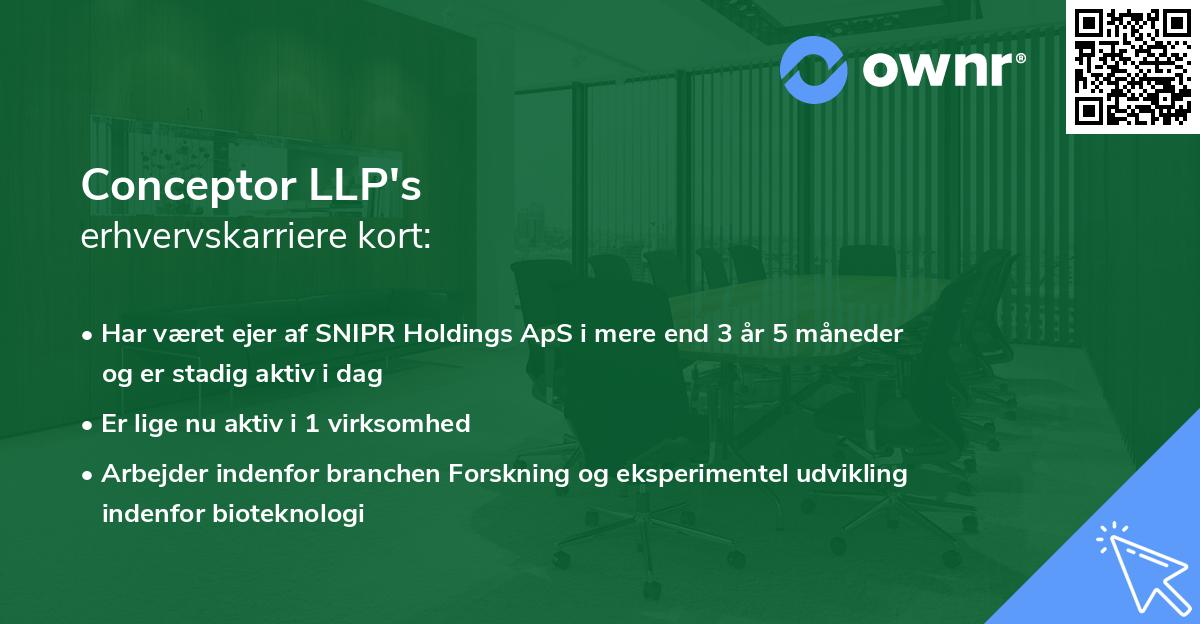 Conceptor LLP's erhvervskarriere kort