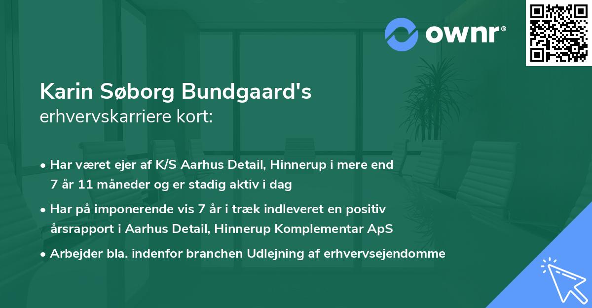 Karin Søborg Bundgaard's erhvervskarriere kort