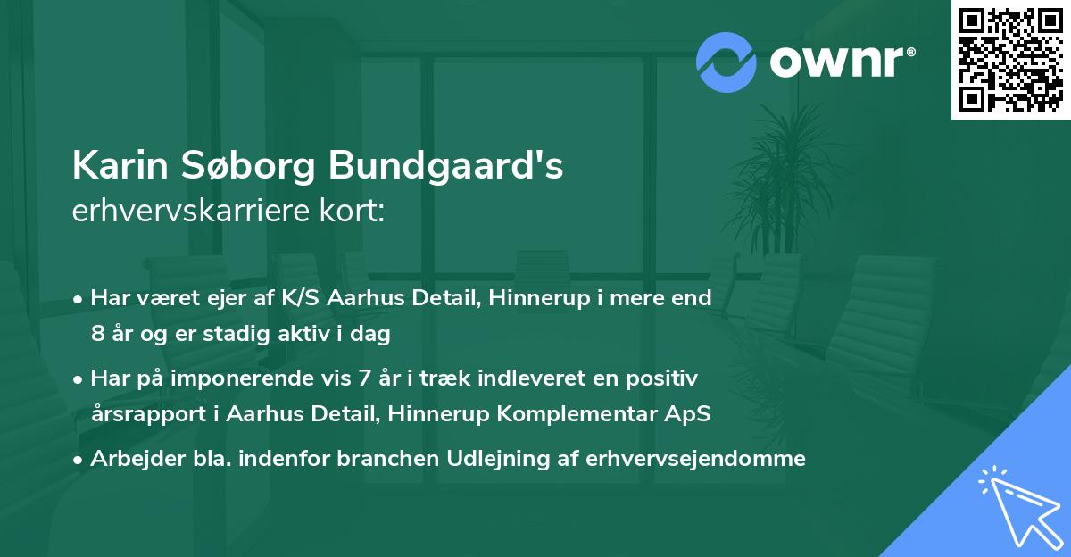 Karin Søborg Bundgaard's erhvervskarriere kort
