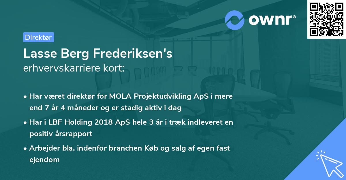 Lasse Berg Frederiksen's erhvervskarriere kort