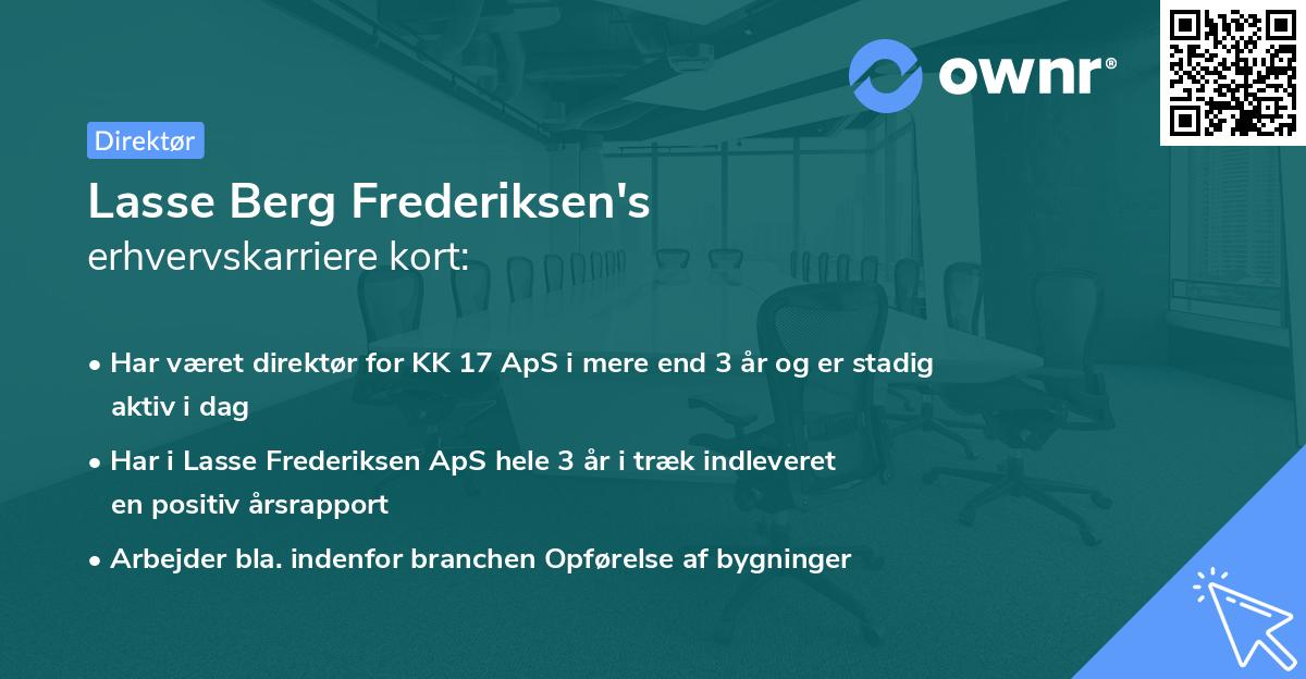 Lasse Berg Frederiksen's erhvervskarriere kort