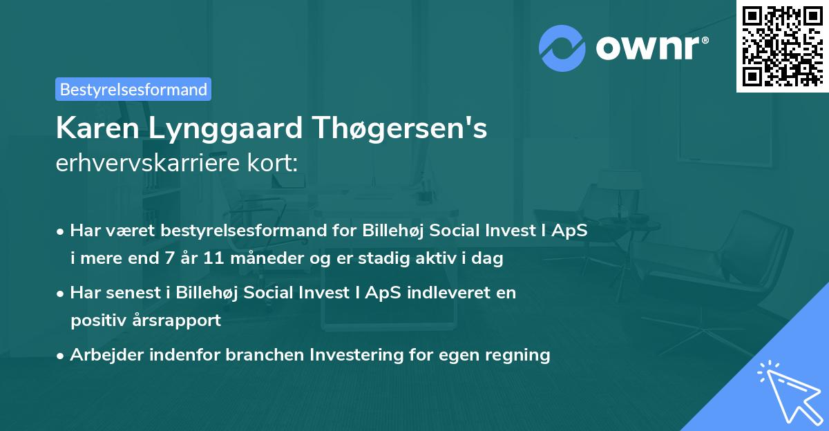 Karen Lynggaard Thøgersen's erhvervskarriere kort