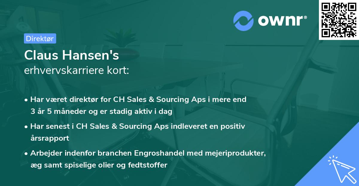 Claus Hansen's erhvervskarriere kort