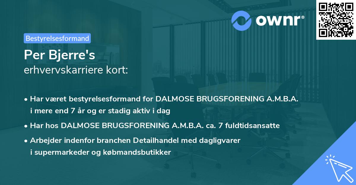 Per Bjerre's erhvervskarriere kort
