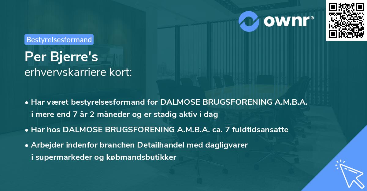 Per Bjerre's erhvervskarriere kort