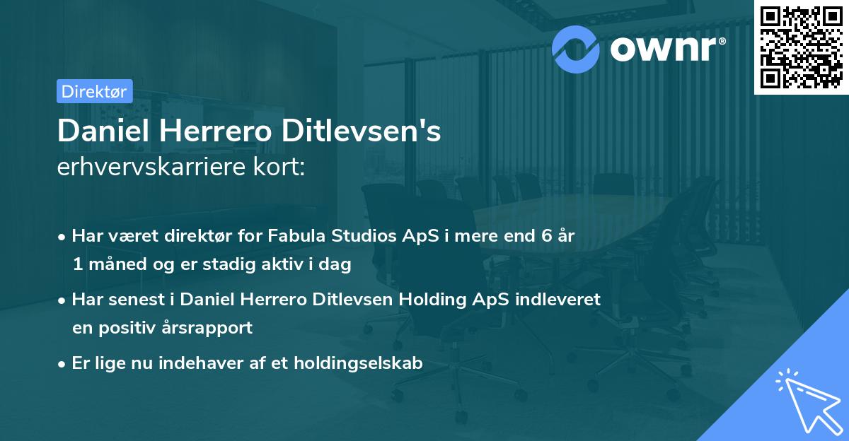 Daniel Herrero Ditlevsen's erhvervskarriere kort
