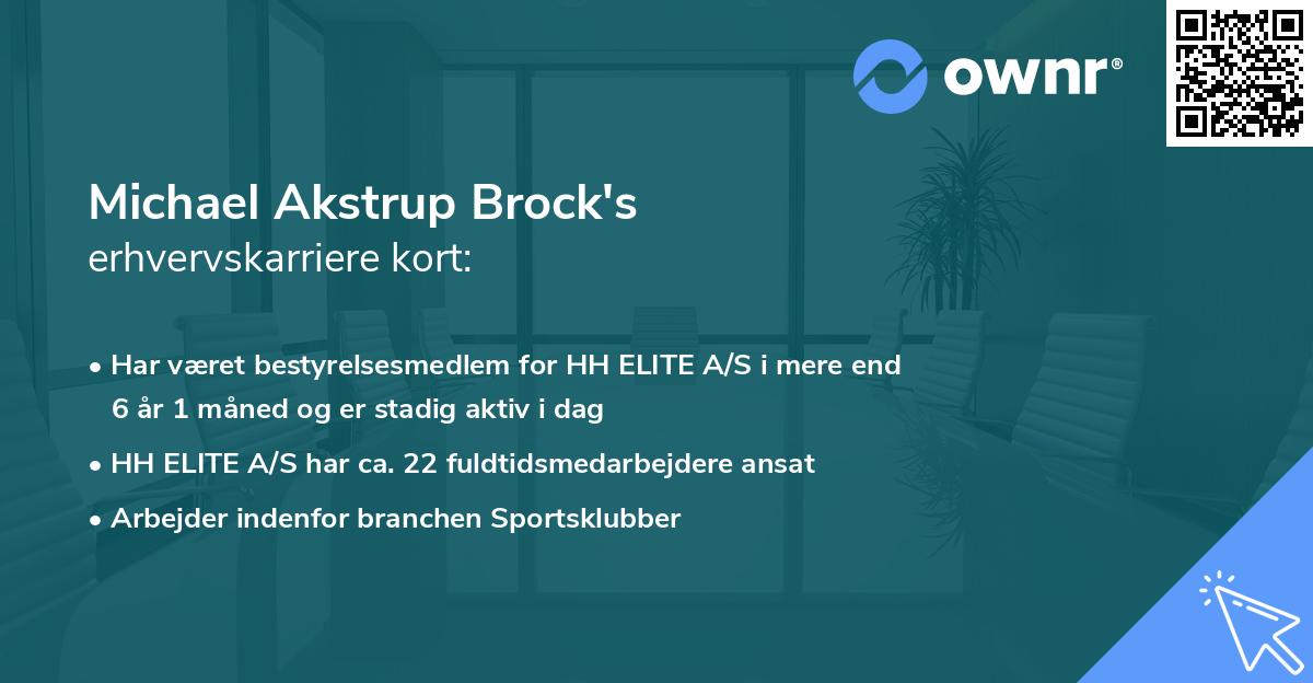 Michael Akstrup Brock's erhvervskarriere kort