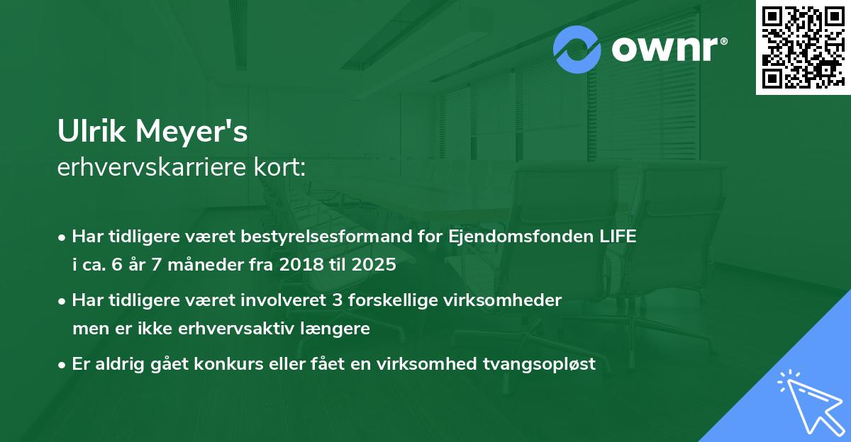 Ulrik Meyer's erhvervskarriere kort