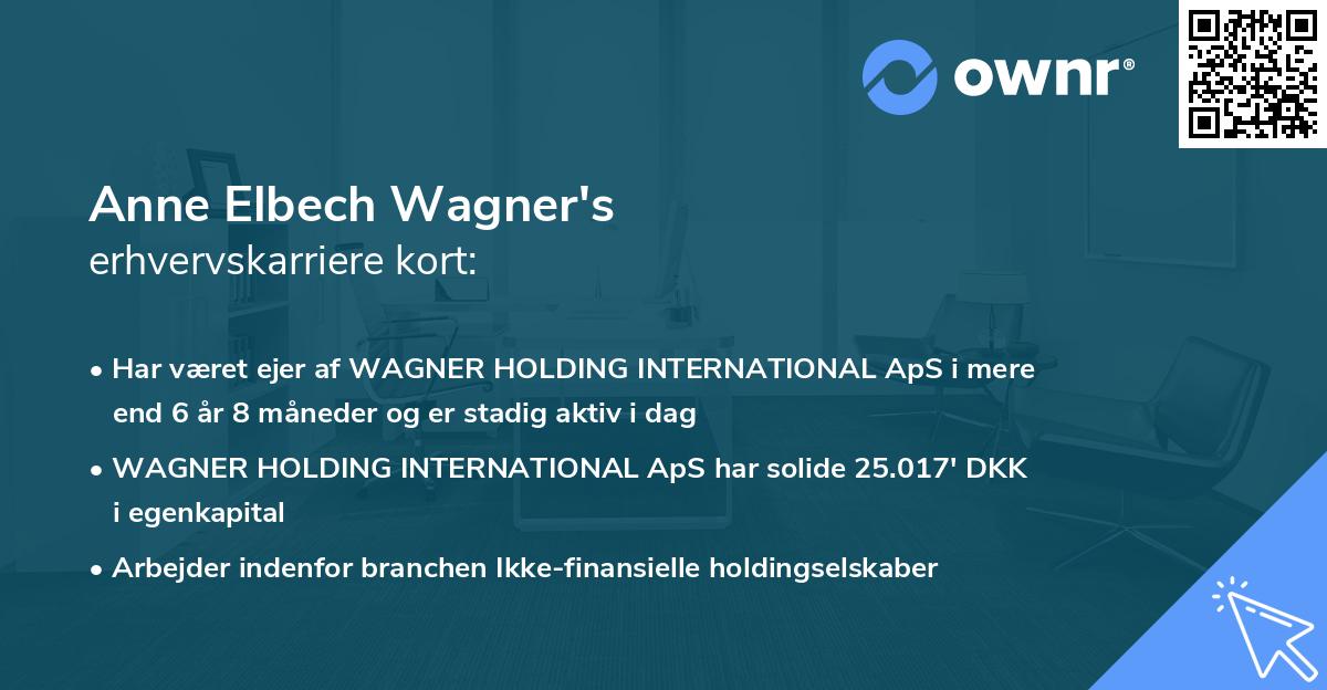 Anne Elbech Wagner's erhvervskarriere kort