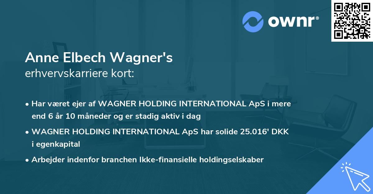 Anne Elbech Wagner's erhvervskarriere kort