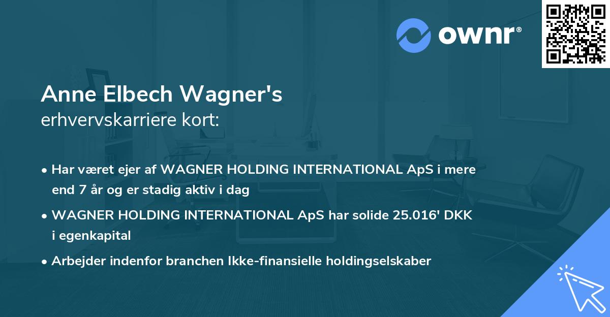 Anne Elbech Wagner's erhvervskarriere kort