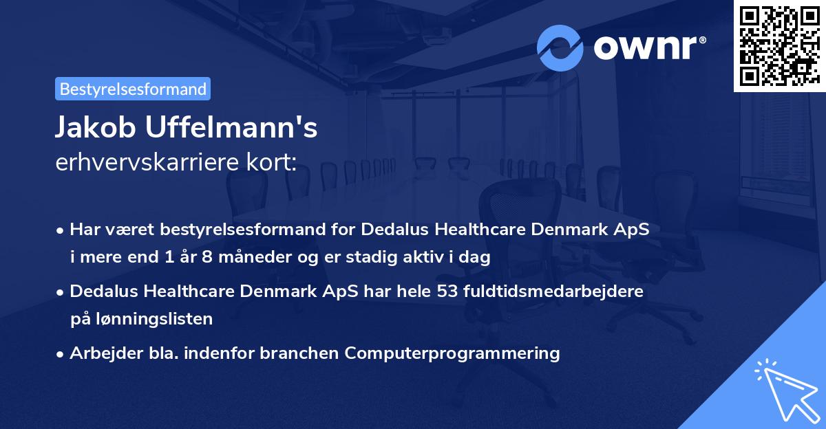 Jakob Uffelmann's erhvervskarriere kort