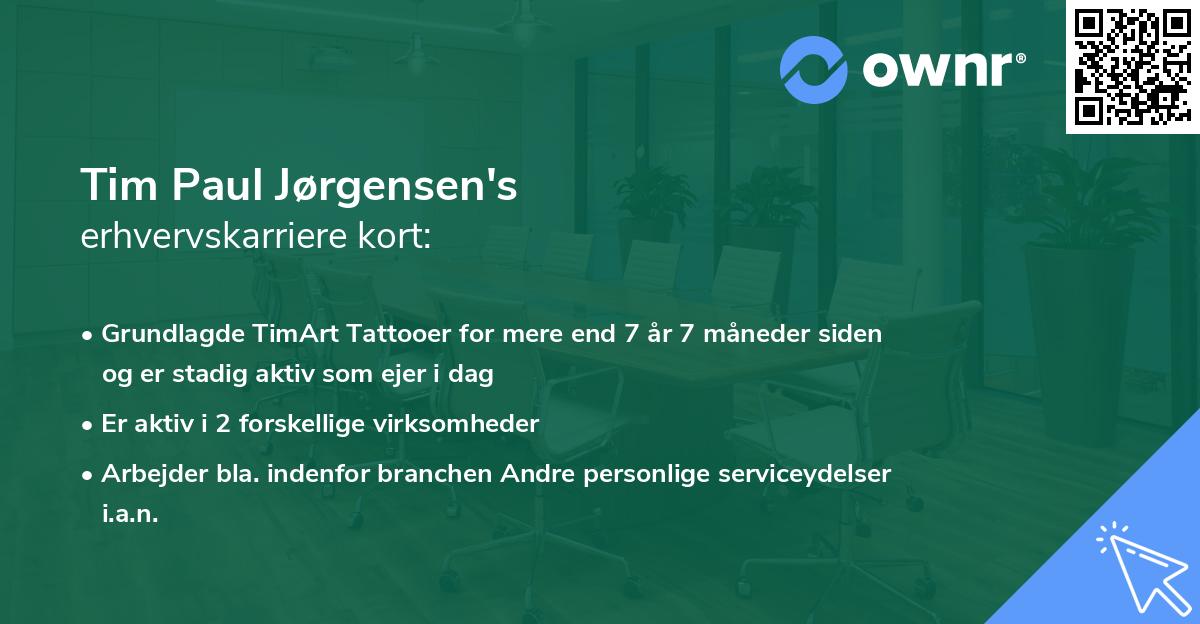 Tim Paul Jørgensen's erhvervskarriere kort
