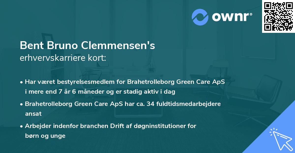 Bent Bruno Clemmensen's erhvervskarriere kort