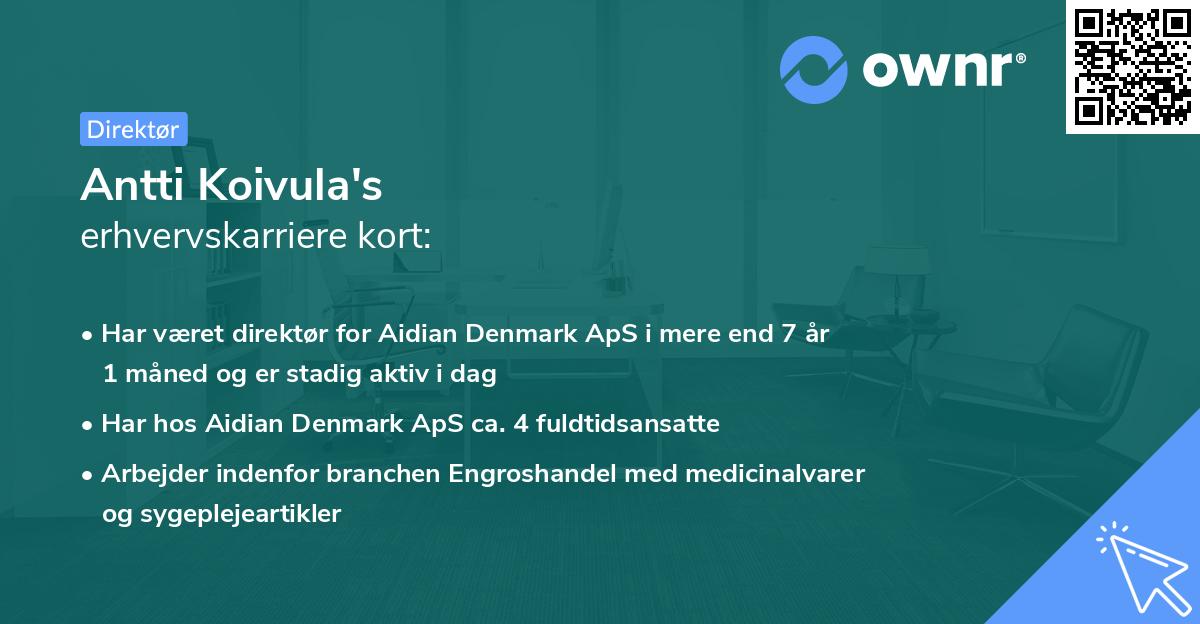 Antti Koivula's erhvervskarriere kort