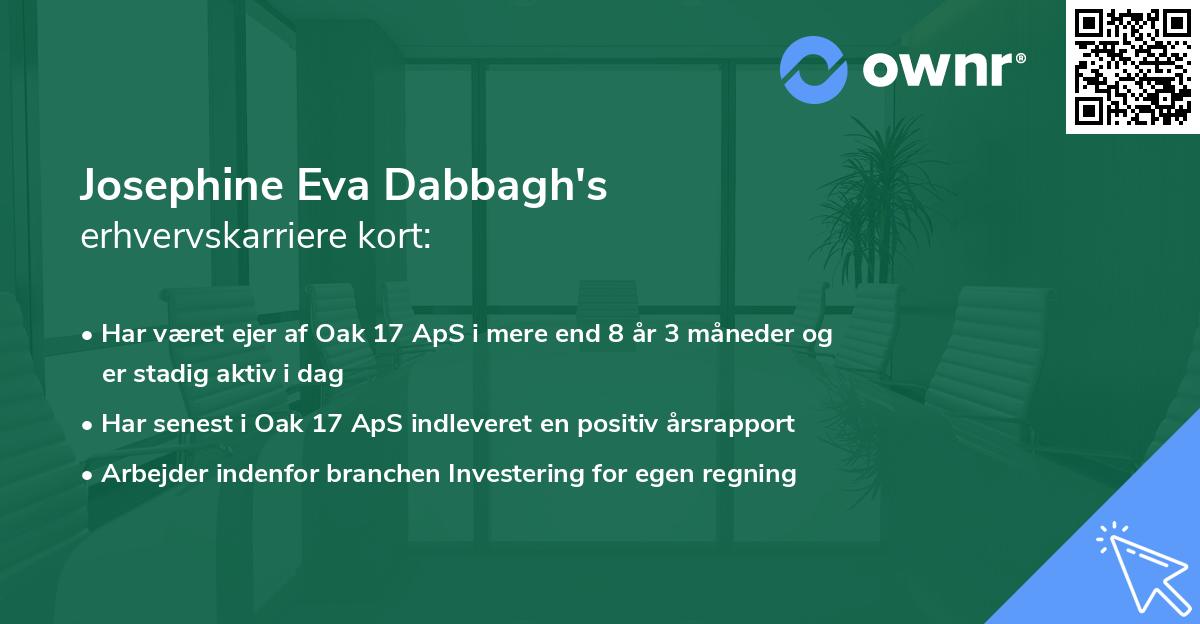 Josephine Eva Dabbagh's erhvervskarriere kort