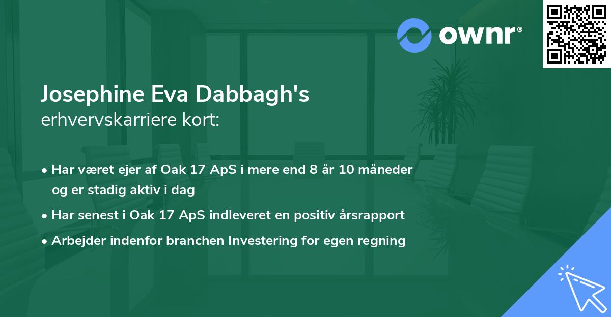 Josephine Eva Dabbagh's erhvervskarriere kort