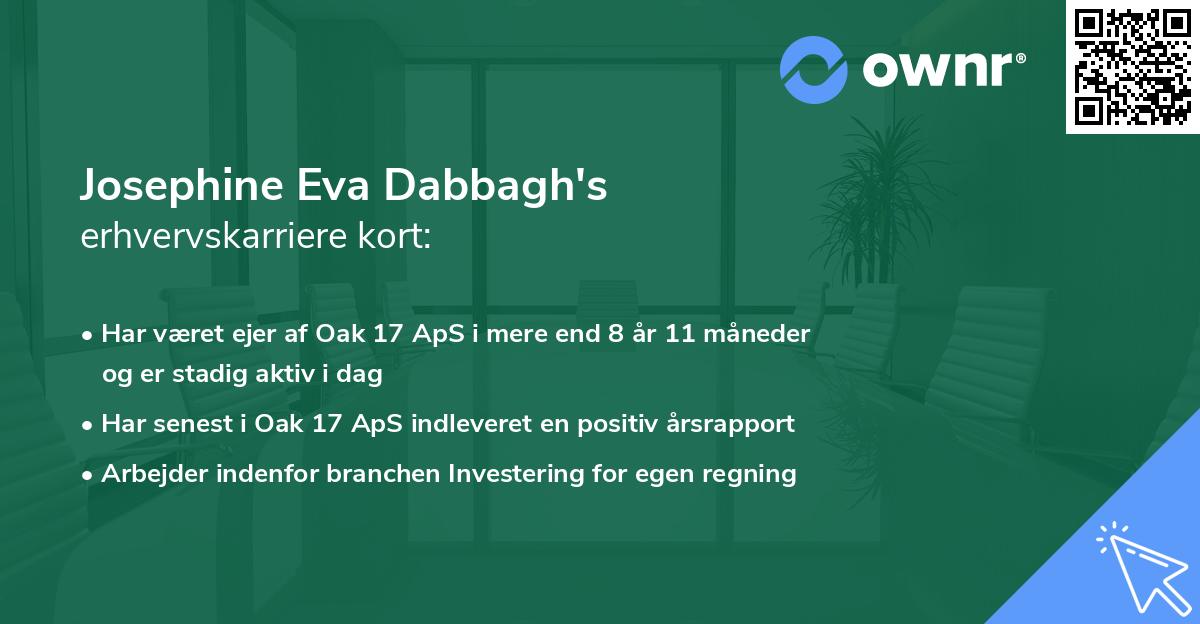 Josephine Eva Dabbagh's erhvervskarriere kort