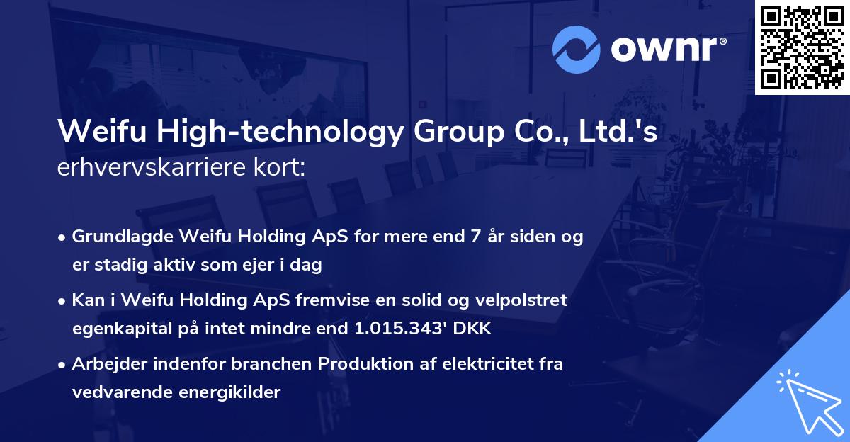 Weifu High-technology Group Co., Ltd.'s erhvervskarriere kort
