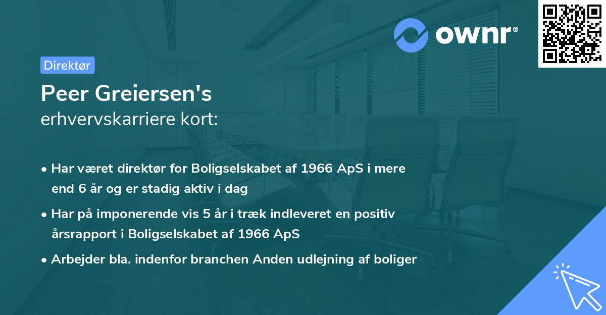Peer Greiersen's erhvervskarriere kort