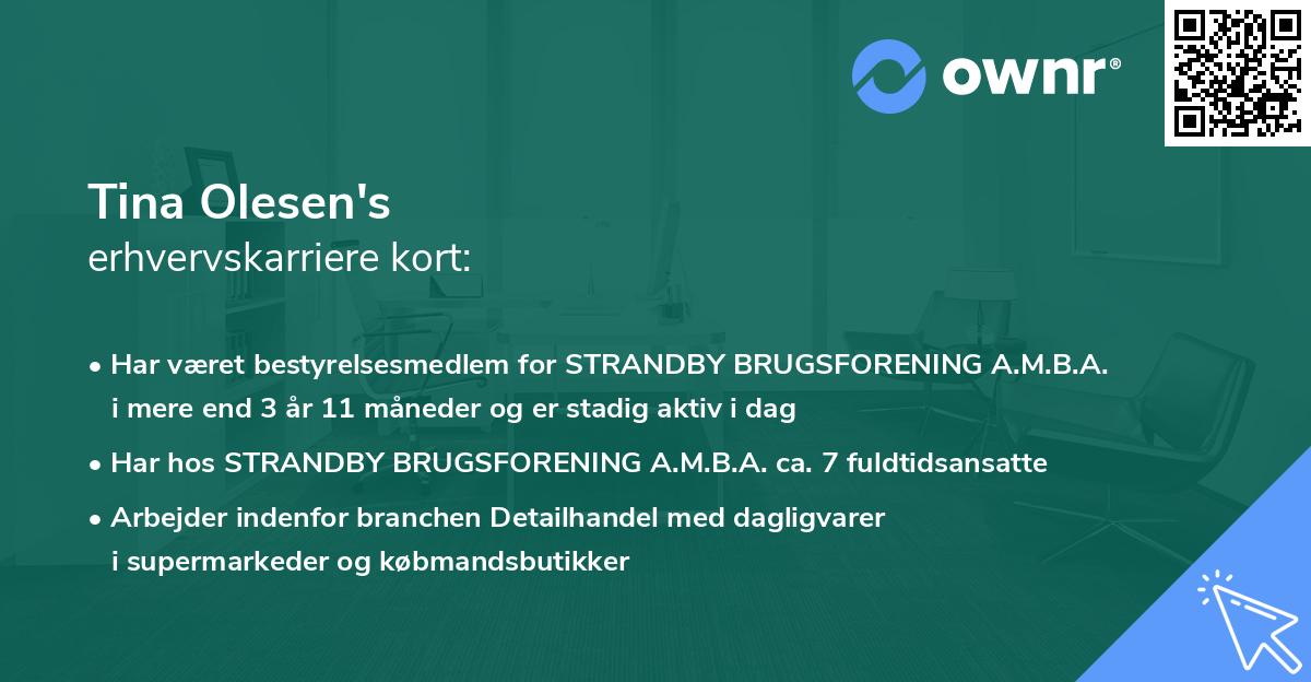 Tina Olesen's erhvervskarriere kort
