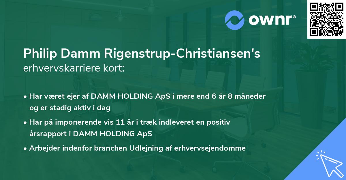 Philip Damm Rigenstrup-Christiansen's erhvervskarriere kort