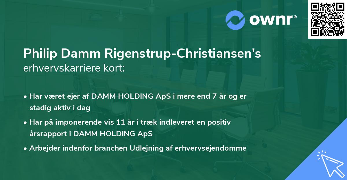 Philip Damm Rigenstrup-Christiansen's erhvervskarriere kort