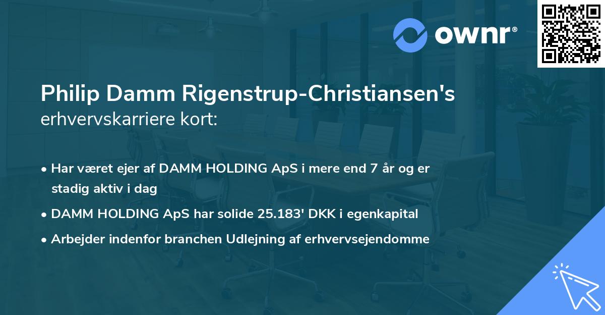 Philip Damm Rigenstrup-Christiansen's erhvervskarriere kort