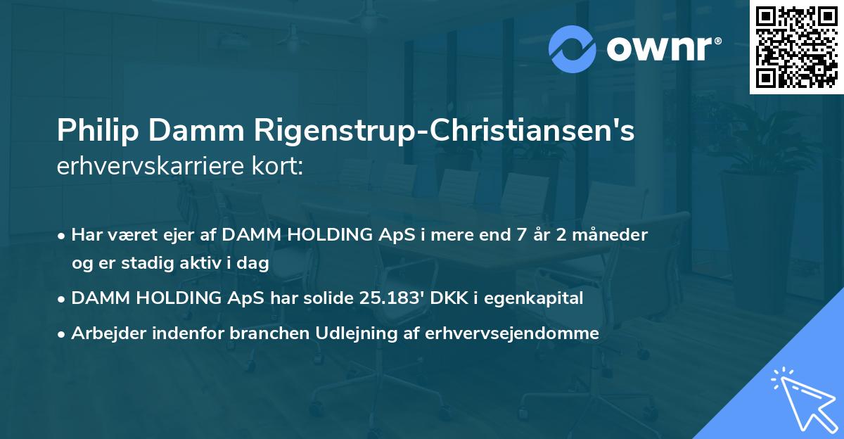 Philip Damm Rigenstrup-Christiansen's erhvervskarriere kort