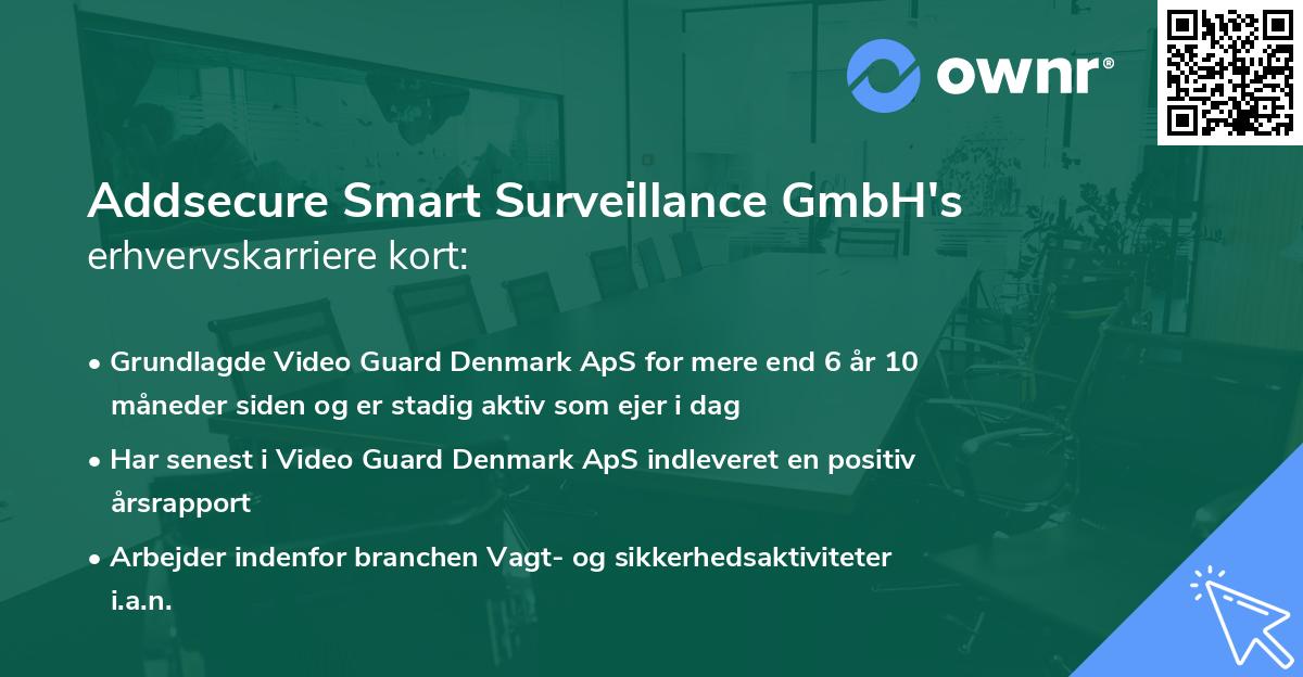 Addsecure Smart Surveillance GmbH's erhvervskarriere kort