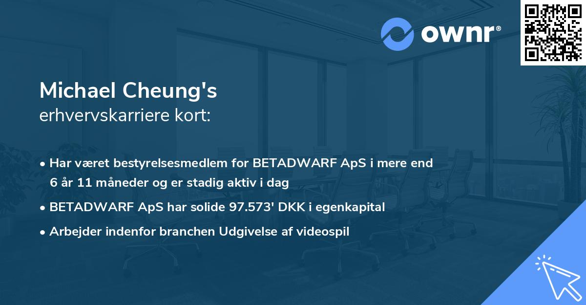 Michael Cheung's erhvervskarriere kort