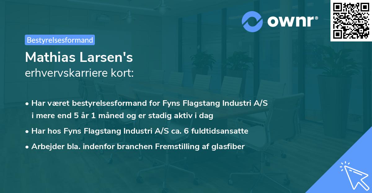 Mathias Larsen's erhvervskarriere kort