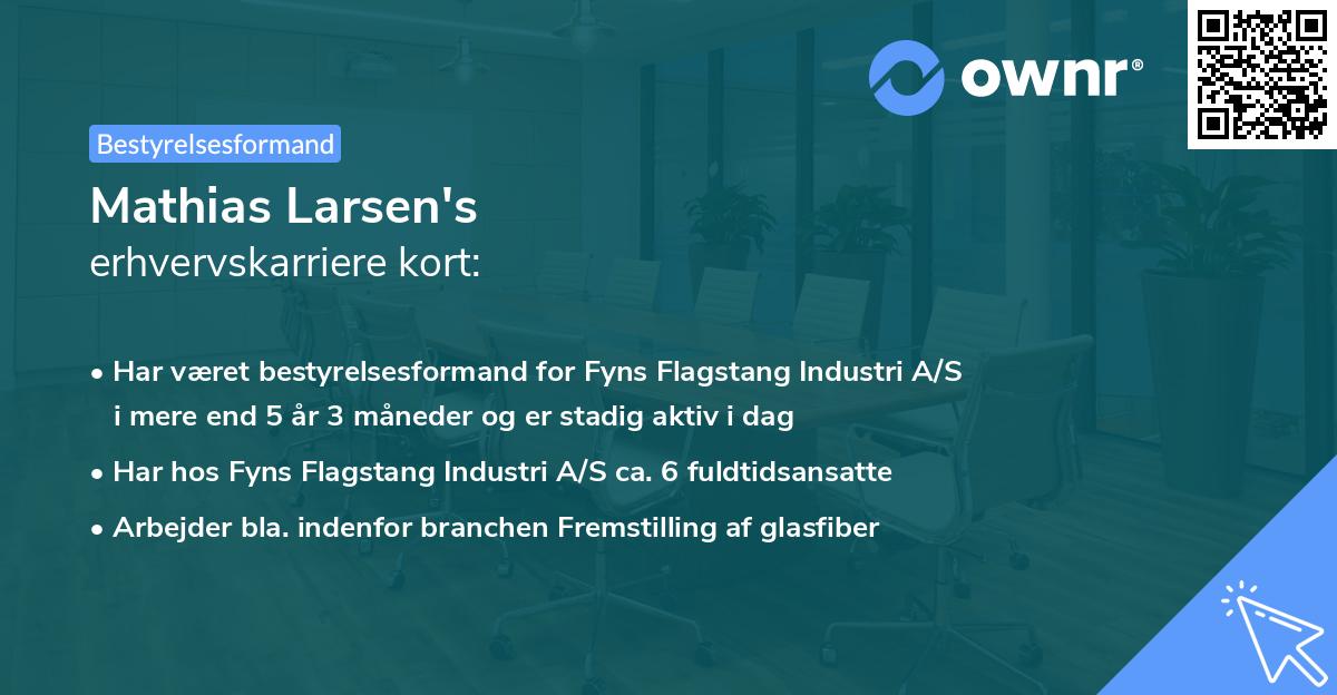 Mathias Larsen's erhvervskarriere kort