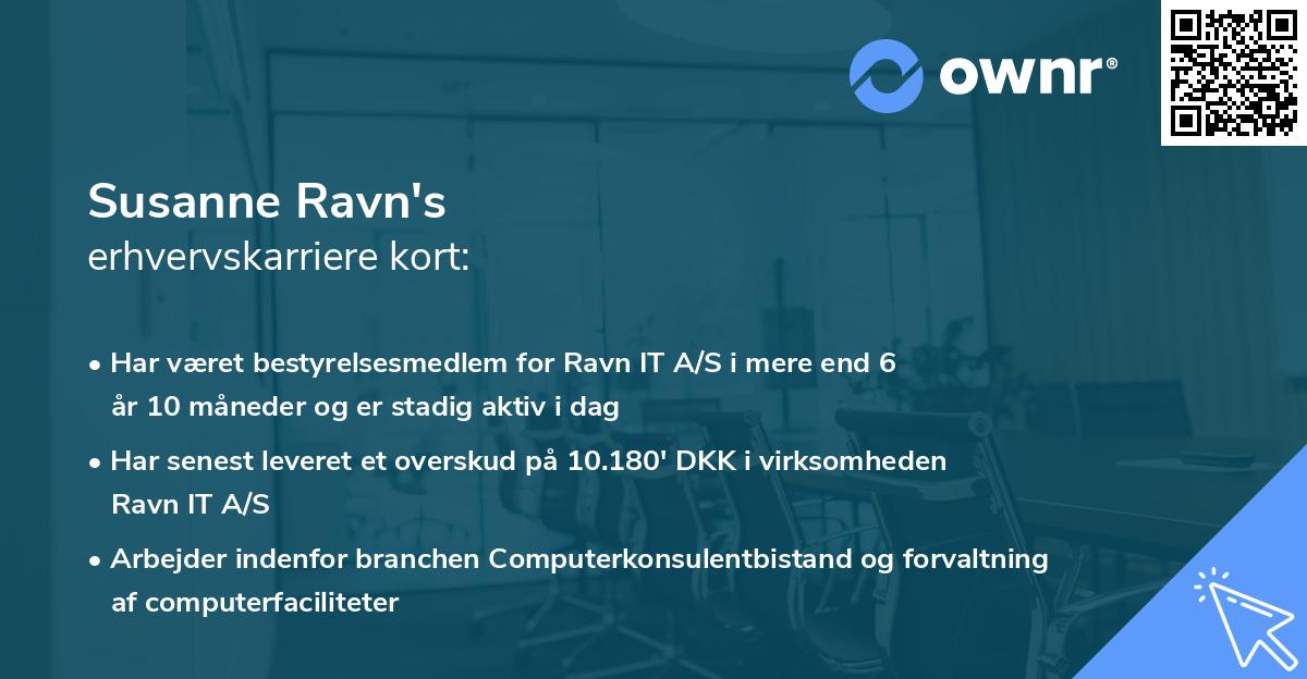 Susanne Ravn's erhvervskarriere kort