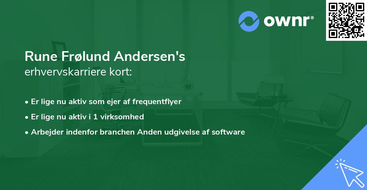 Rune Frølund Andersen's erhvervskarriere kort